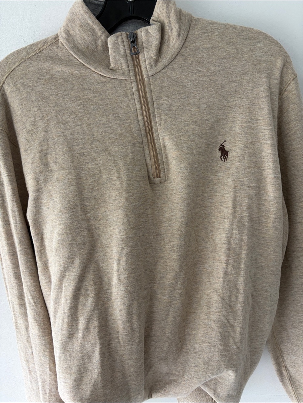 Polo by Ralph Lauren Men’s Zip-Neck Sweater — Beige/Tan